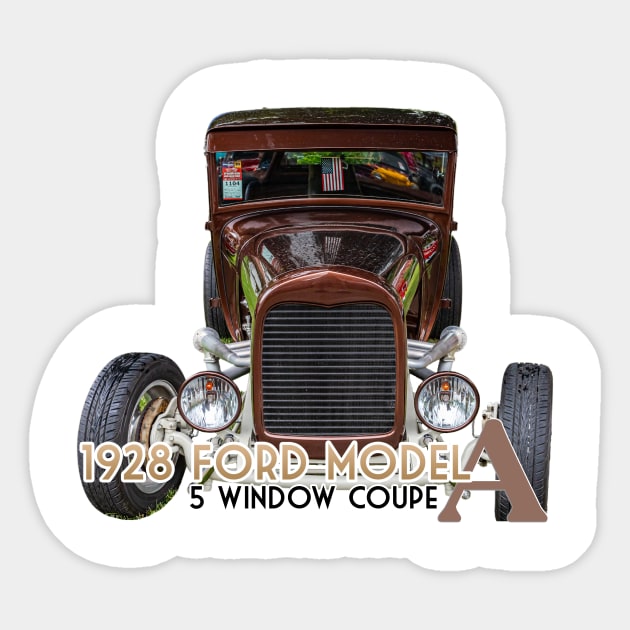 1928 Ford Model A  5 Window Coupe Sticker by Gestalt Imagery